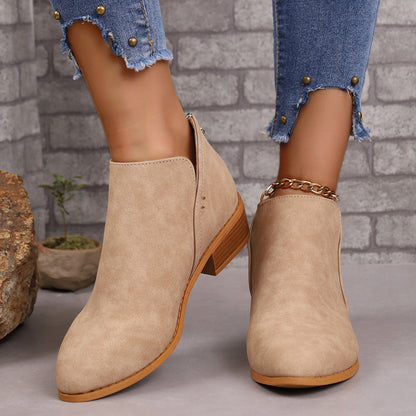 Bottines à Talons Épais et Bout Pointu